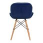 Cosmetische stoel 4Rico QS-186 marineblauw fluweel voor professionele salons met verstelbare hoogte en voetensteun