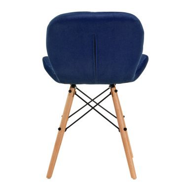 Cosmetische stoel 4Rico QS-186 marineblauw fluweel voor professionele salons met verstelbare hoogte en voetensteun