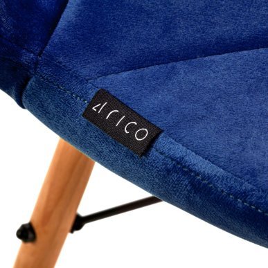 Cosmetische stoel 4Rico QS-186 marineblauw fluweel voor professionele salons met verstelbare hoogte en voetensteun