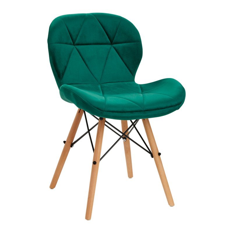 Cosmetische stoel 4Rico QS-186 groen fluweel voor professionele salons, beautystudio's en comfortabele behandelingen
