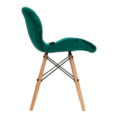 Cosmetische stoel 4Rico QS-186 groen fluweel voor professionele salons, beautystudio's en comfortabele behandelingen