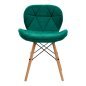 Cosmetische stoel 4Rico QS-186 groen fluweel voor professionele salons, beautystudio's en comfortabele behandelingen