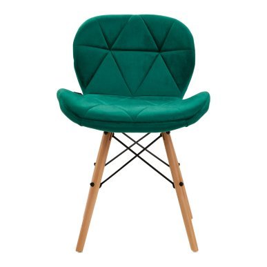 Cosmetische stoel 4Rico QS-186 groen fluweel voor professionele salons, beautystudio's en comfortabele behandelingen