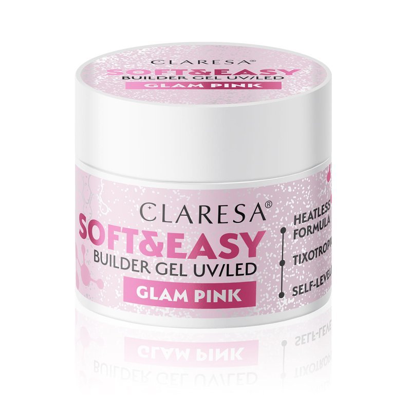 Bouwgel Claresa Soft&Easy Glam Pink 12 g voor professionele nagelversteviging, opbouw, verlenging, french en babyboomer Bouwgel Claresa Soft&Easy Glam Pink 12 g voor professionele nagelversteviging, opbouw, verlenging, french en babyboomer