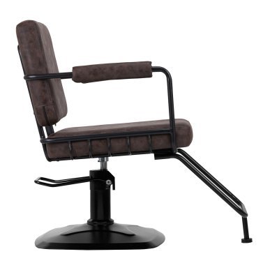 Kappersstoel Gabbiano Katania Loft Old Leather donkerbruin voor professioneel knippen, kleuren en stylen in de salon