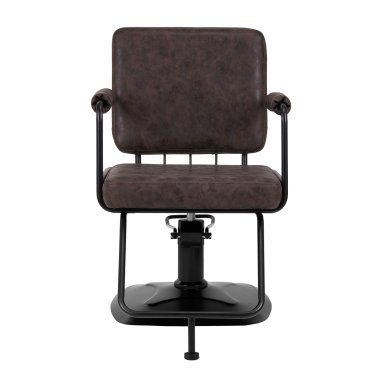 Kappersstoel Gabbiano Katania Loft Old Leather donkerbruin voor professioneel knippen, kleuren en stylen in de salon