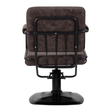 Kappersstoel Gabbiano Katania Loft Old Leather donkerbruin voor professioneel knippen, kleuren en stylen in de salon