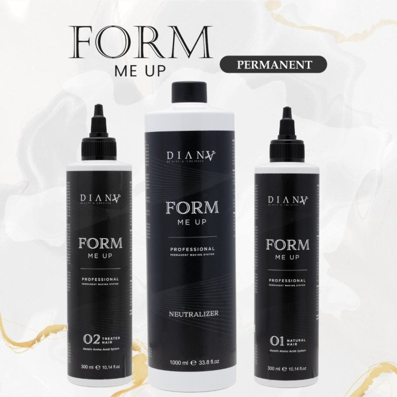 Behandelingsset voor permanent krullen Form Me Up 01 + 02 + neutralisator voor natuurlijk, gekleurd en gevoelig haar met volume Behandelingsset voor permanent krullen Form Me Up 01 + 02 + neutralisator voor natuurlijk, gekleurd en gevoelig haar met volume