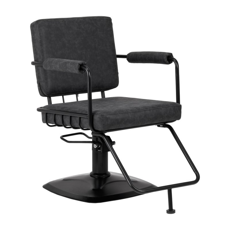 Professionele kappersstoel Gabbiano Katania Loft Old Leather zwart met hydraulische pomp voor salon en barbershop Professionele kappersstoel Gabbiano Katania Loft Old Leather zwart met hydraulische pomp voor salon en barbershop