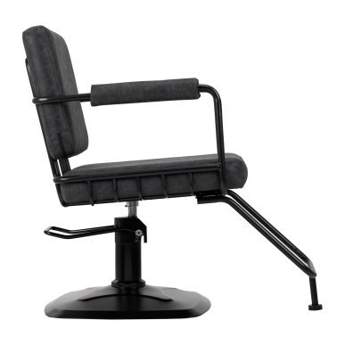 Professionele kappersstoel Gabbiano Katania Loft Old Leather zwart met hydraulische pomp voor salon en barbershop
