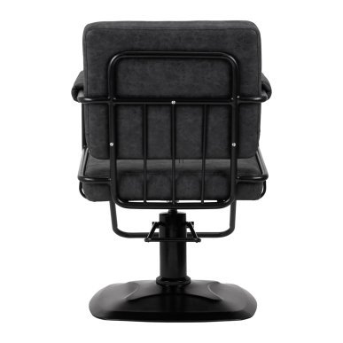 Professionele kappersstoel Gabbiano Katania Loft Old Leather zwart met hydraulische pomp voor salon en barbershop