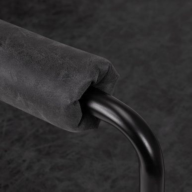 Professionele kappersstoel Gabbiano Katania Loft Old Leather zwart met hydraulische pomp voor salon en barbershop