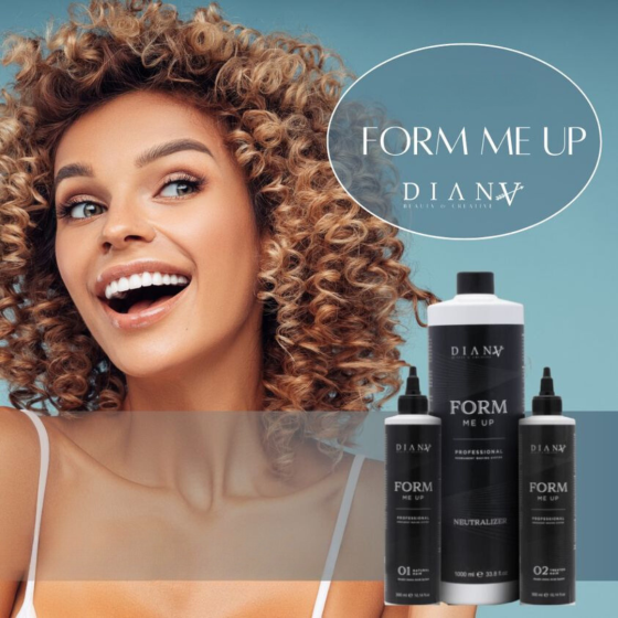 Form me up Biologische Krul & Golf Perm set 1000 ml neutraal + 01 natuurlijk haar 300 ml + 02 behandeld haar 300 ml