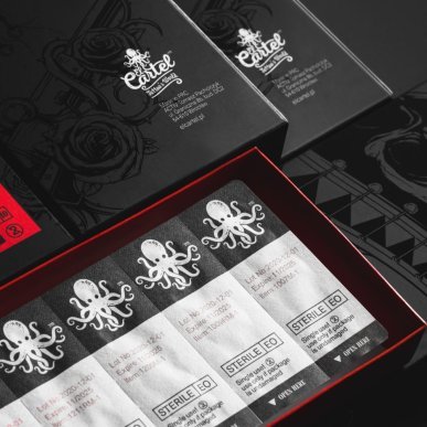 Tattoo cartridge EL CARTEL V2 0.25 5RL Long Taper voor nauwkeurig lijnwerk in professionele tattoo studio's, 10 stuks