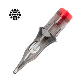 Tattoo cartridges 18RL 0,30 mm Medium Taper El Cartel V2 voor strakke lijnen, details en professioneel studiowerk, 10 stuks
