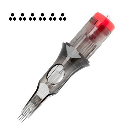 Tattoo cartridges 6 InRow 3RL 0,35 mm Long Taper El Cartel V2 voor professioneel dotwork en linework, 10 stuks