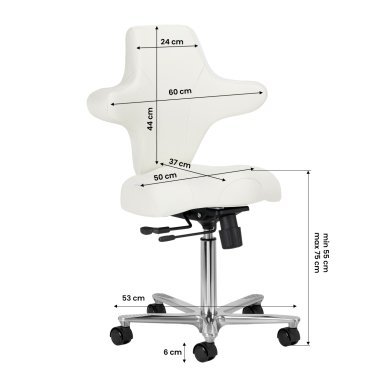 Professionele cosmetische stoel Azzurro Special 152 wit voor beautybehandelingen, massage en podologie in de salon