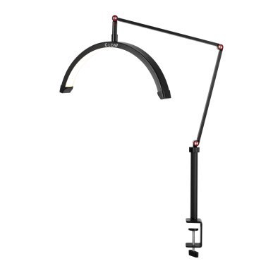 Professionele behandellamp voor tafelblad GLOW MX3 zwart voor salon en beautypraktijk met gelijkmatige verlichting