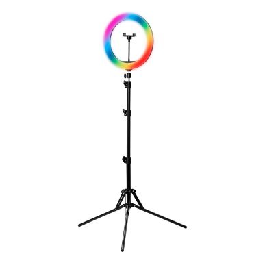 Professionele ringlamp GLOW 13 inch BSC RGB 10 W met statief voor salon, studio, beautypraktijk en contentwerkplek