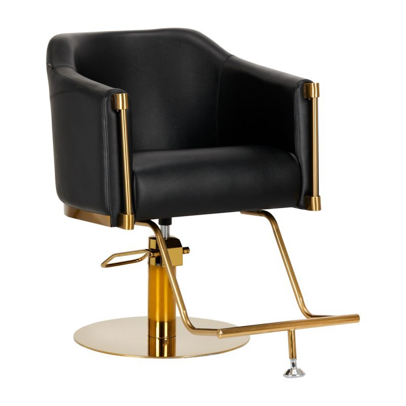 Hairdressing chair Burgos black gold Hairdressing chair Burgos black gold