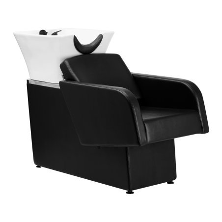 Professionele kapperswasunit Gabbiano Turyn zwart voor comfortabel haar wassen in de kapsalon en een verzorgde salonpresentatie