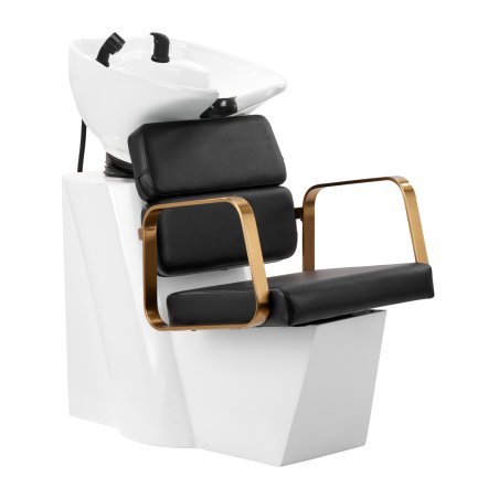 Professionele kapperswasunit Gabbiano Porto goud-zwart voor comfortabel wassen en haarverzorging in de professionele kapsalon