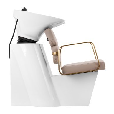 Professionele kapperswasunit Gabbiano Porto-GM beige voor wassen, kleuren en verzorgende behandelingen in de salon