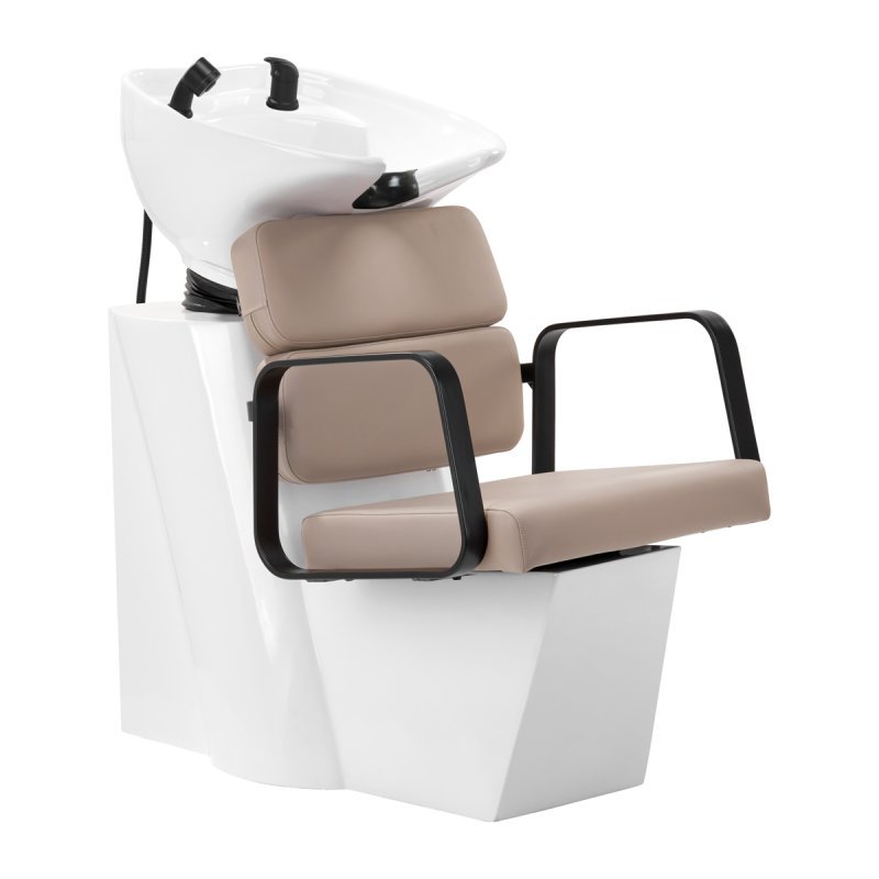 Professionele kapperswasunit Gabbiano Porto-BM beige voor wassen, kleuren en verzorgende behandelingen in kapsalon