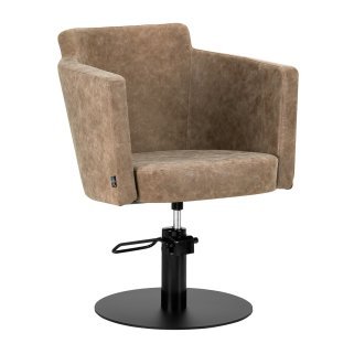 Professionele kappersstoel Gabbiano Roma old brown met hoogteverstelling voor comfortabel knippen in salon en barbershop