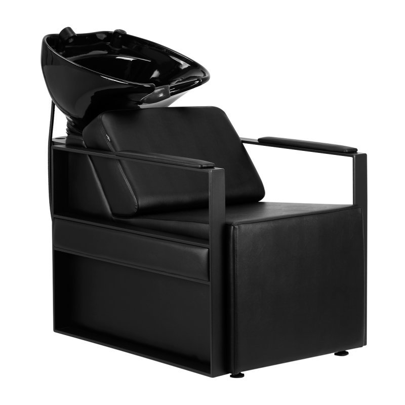Kapperswasunit Gabbiano Modena zwart voor professioneel haarwassen, kleuren, verzorging en werkcomfort in salon