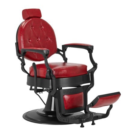 Professionele barberstoel Gabbiano President rood voor barbershop, herensalon, knippen, scheren en baardstyling