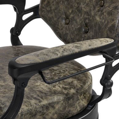 Professionele barberstoel Gabbiano President groen old leather voor knippen, scheren en baardstyling in barbershop