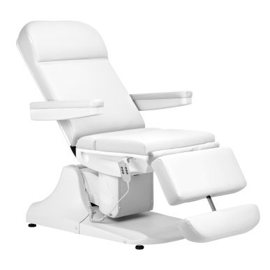 Elektrische cosmetische stoel Azzurro 891 wit met 3 motoren voor beauty, podologie, massage en fysiotherapie
