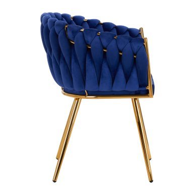 Cosmetische stoel 4Rico QS-GW06G donkerblauw voor make-up, beautysalons, recepties en comfortabele behandelingen