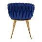 Cosmetische stoel 4Rico QS-GW06G donkerblauw voor make-up, beautysalons, recepties en comfortabele behandelingen