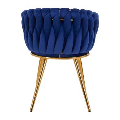 Cosmetische stoel 4Rico QS-GW06G donkerblauw voor make-up, beautysalons, recepties en comfortabele behandelingen