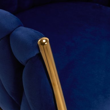 Cosmetische stoel 4Rico QS-GW06G donkerblauw voor make-up, beautysalons, recepties en comfortabele behandelingen