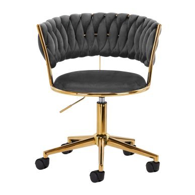 Draaistoel voor beautysalon 4Rico QS-GW01G grijs met verstelbare zithoogte voor beauty, make-up en receptie