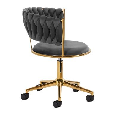 Draaistoel voor beautysalon 4Rico QS-GW01G grijs met verstelbare zithoogte voor beauty, make-up en receptie