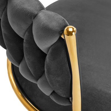 Draaistoel voor beautysalon 4Rico QS-GW01G grijs met verstelbare zithoogte voor beauty, make-up en receptie