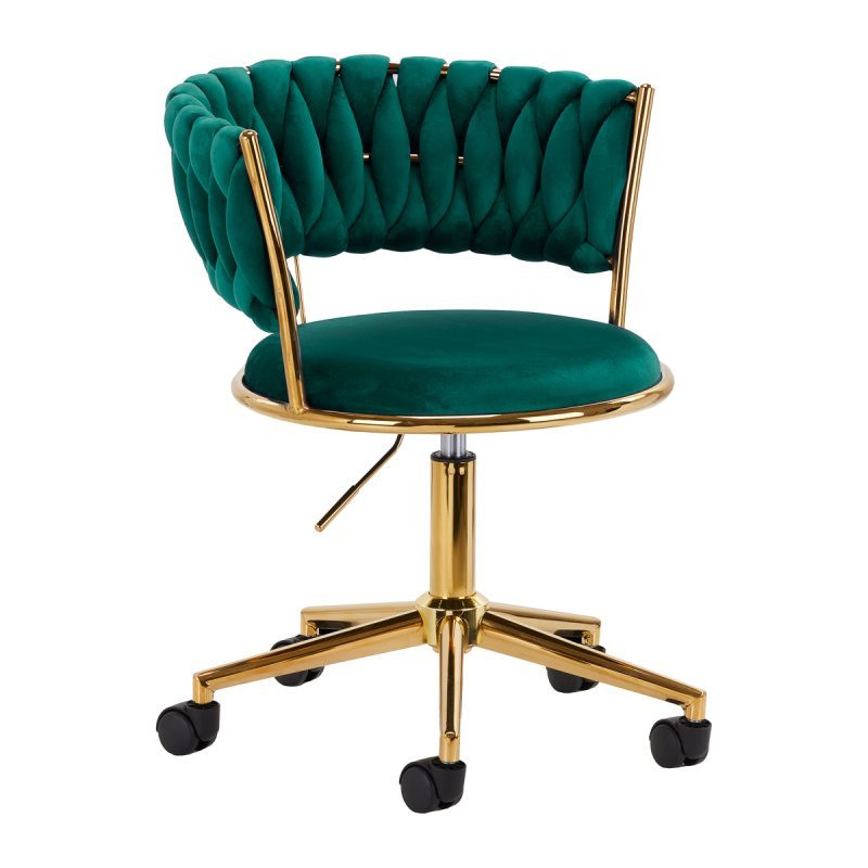 Professionele draaistoel 4Rico QS-GW01G groen voor beautysalon, receptie en make-up met zithoogte 41-57 cm