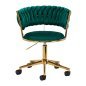 Professionele draaistoel 4Rico QS-GW01G groen voor beautysalon, receptie en make-up met zithoogte 41-57 cm