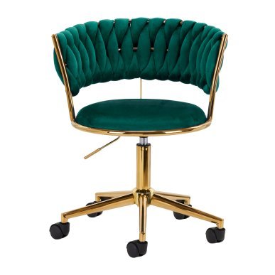 Professionele draaistoel 4Rico QS-GW01G groen voor beautysalon, receptie en make-up met zithoogte 41-57 cm