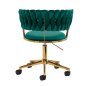 Professionele draaistoel 4Rico QS-GW01G groen voor beautysalon, receptie en make-up met zithoogte 41-57 cm