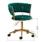 Professionele draaistoel 4Rico QS-GW01G groen voor beautysalon, receptie en make-up met zithoogte 41-57 cm