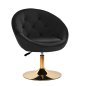 Draaistoel 4Rico QS-BL12G zwart voor beautysalon, receptie, make-up en manicure met verstelbare zithoogte 42-52 cm