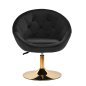 Draaistoel 4Rico QS-BL12G zwart voor beautysalon, receptie, make-up en manicure met verstelbare zithoogte 42-52 cm