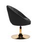 Draaistoel 4Rico QS-BL12G zwart voor beautysalon, receptie, make-up en manicure met verstelbare zithoogte 42-52 cm