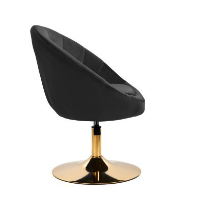 Draaistoel 4Rico QS-BL12G zwart voor beautysalon, receptie, make-up en manicure met verstelbare zithoogte 42-52 cm