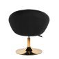 Draaistoel 4Rico QS-BL12G zwart voor beautysalon, receptie, make-up en manicure met verstelbare zithoogte 42-52 cm